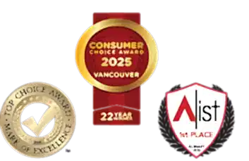 Award winning service. Consumer's Choice Award 2024, Best of Homestars Award 2022, Best of Burnaby 2019, Top Choice Award 2019.