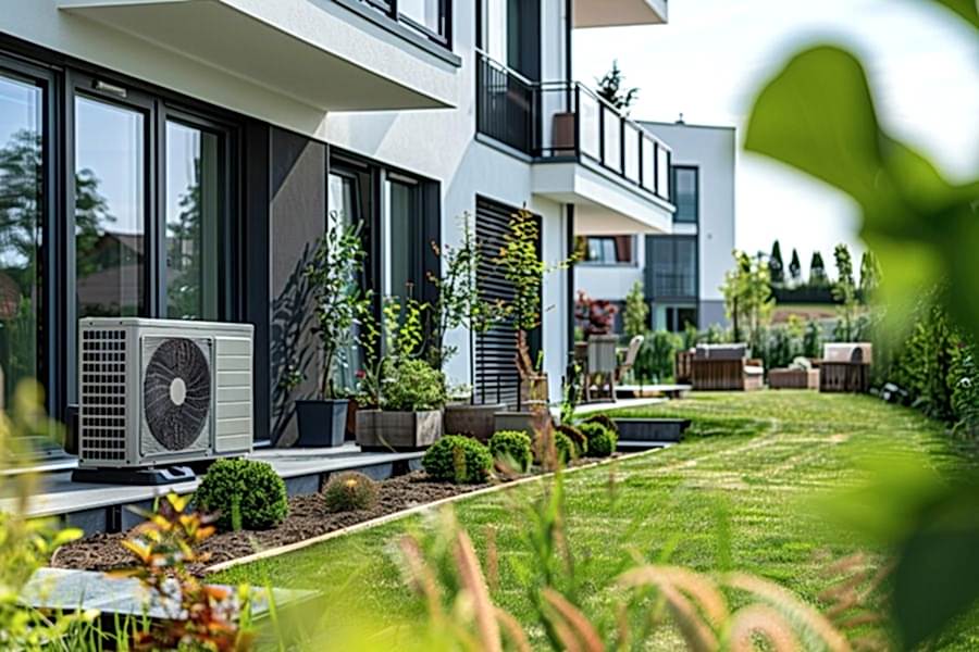 Garden Heat pump in Spring time