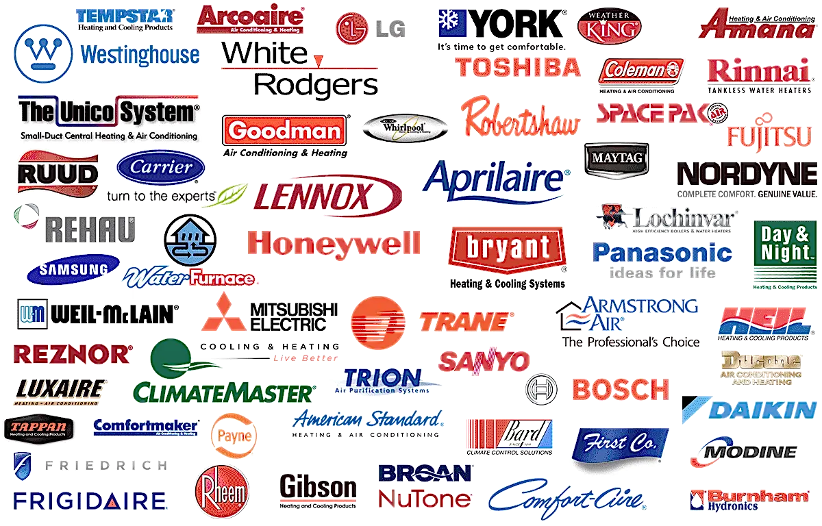 lennox-carrier-trane-york-keeprite-goodman-rheem-frigidaire-gibson-american-standard-luxaire-coleman-Ruud-Tempstar
